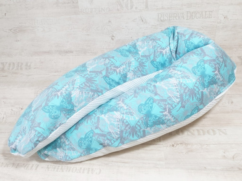 Atelier MiaMia Nursing Pillow or Side Sleeper Pillow Positioning Pillow Butterflies Light Blue 141