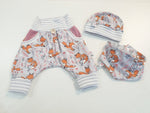 Coole Pumphose oder Babyset kurz und lang Füchse Grau 15 von Atelier MiaMia