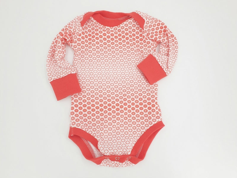 Atelier MiaMia body with short and long sleeves also as a baby set flowers red color gradient 15