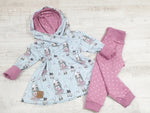 Hoodiekleid Baby Kind Größe 56-140 Designer Limitiert Püppchen 16 Hellgrau von Atelier MiaMia