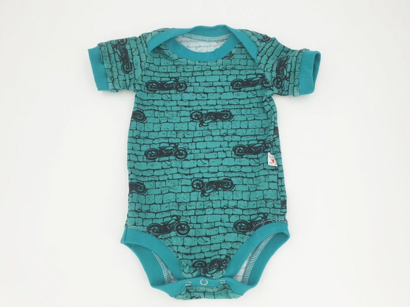 Atelier MiaMia Body with short and long sleeves, also available as a Baby Set Blue Biker 17