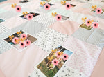 Atelier MiaMia cuddly blanket as a photo blanket pink mint pattern stripes with pictures 18