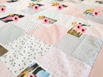 Atelier MiaMia cuddly blanket as a photo blanket pink mint pattern stripes with pictures 18