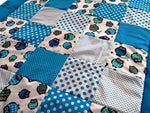 Atelier MiaMia blanket patchwork dots stars owls blue with embroidery 18