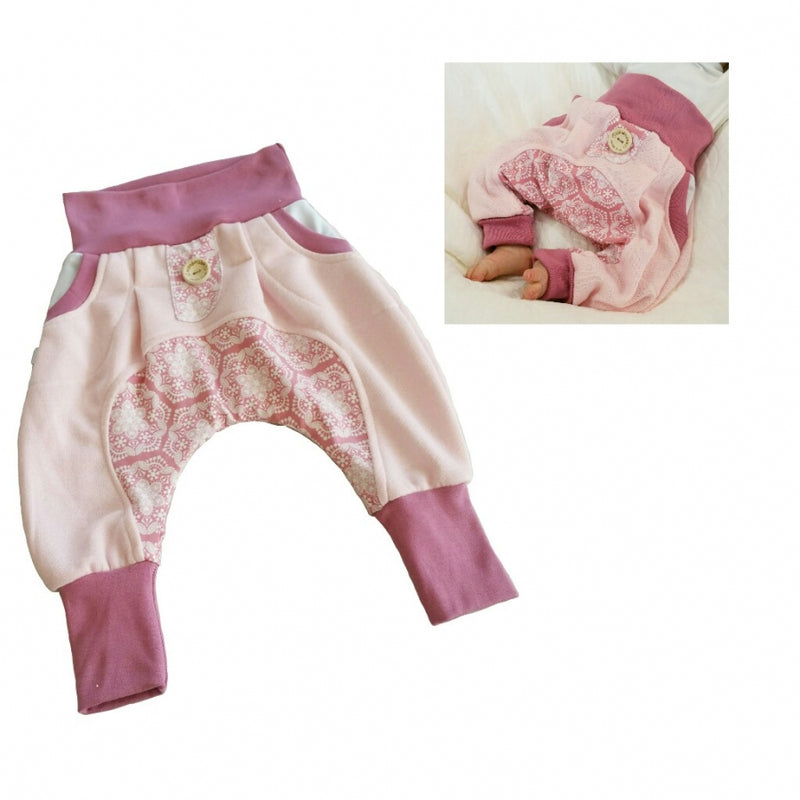Atelier MiaMia - Popo Bloomers Gr. 46-110 also as a set with hat and scarf old rose ornaments 19