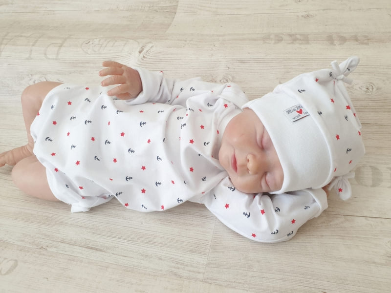 Body kurz und lang ärmlig auch als Baby Set Anker Sterne Nr. 2 von Atelier MiaMia