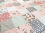 Atelier MiaMia experience blanket CVI blanket new elements, gray, red, pink, dream catcher, feathers, foxes, ED202 