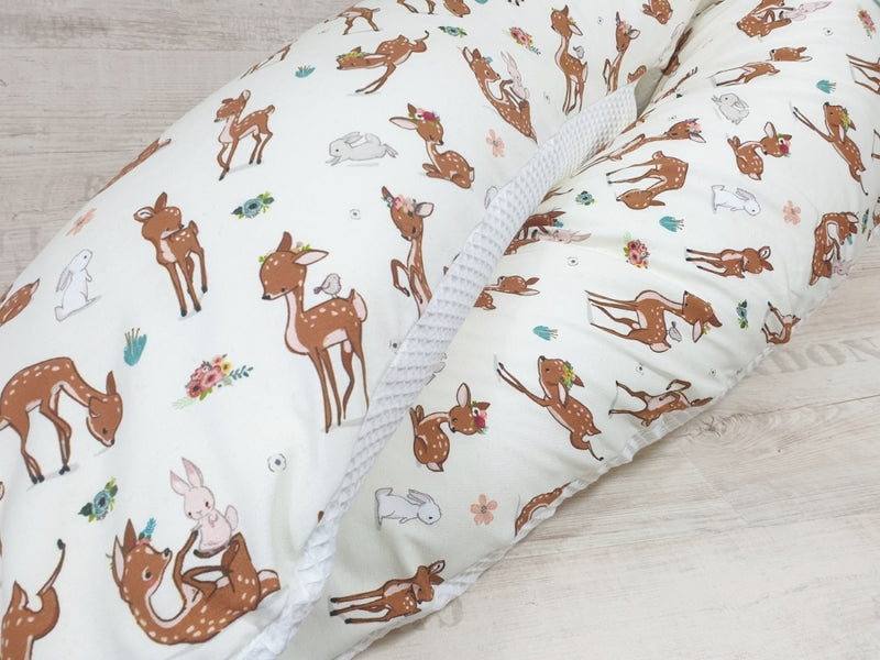 Atelier MiaMia nursing pillow or side sleeper pillow rabbit deer 203