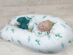 Atelier MiaMia nursing pillow or side sleeper pillow positioning pillow eucalyptus filigree 204