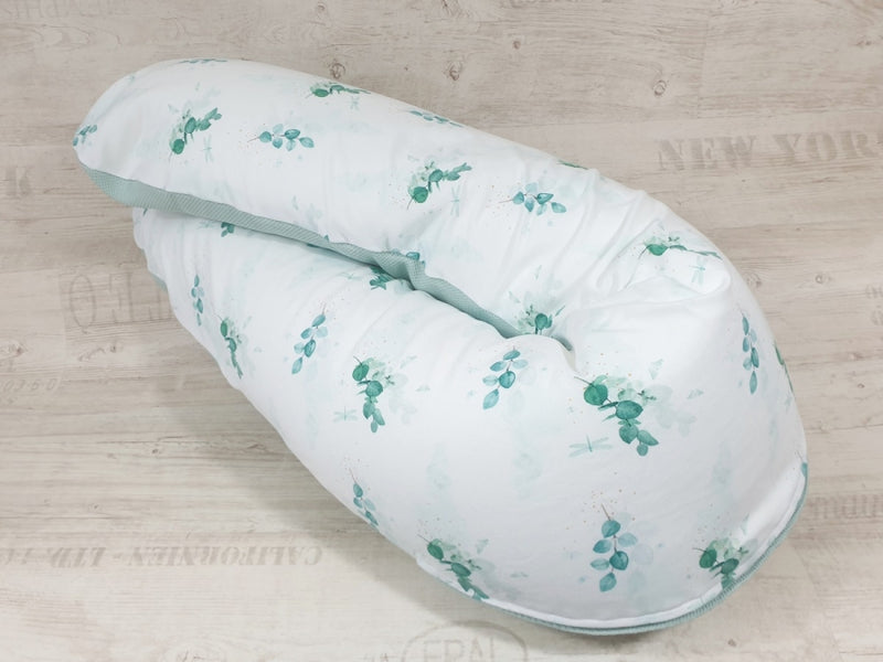 Atelier MiaMia nursing pillow or side sleeper pillow positioning pillow eucalyptus filigree 204