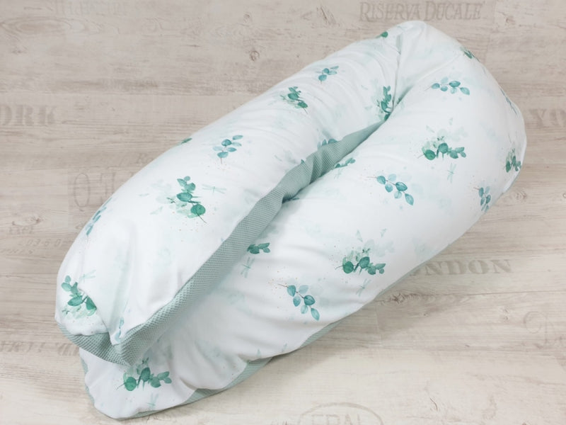 Atelier MiaMia nursing pillow or side sleeper pillow positioning pillow eucalyptus filigree 204