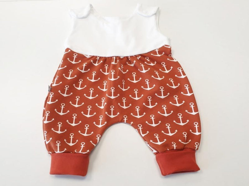 Atelier MiaMia romper short and long also as a baby set anchor brown 207
