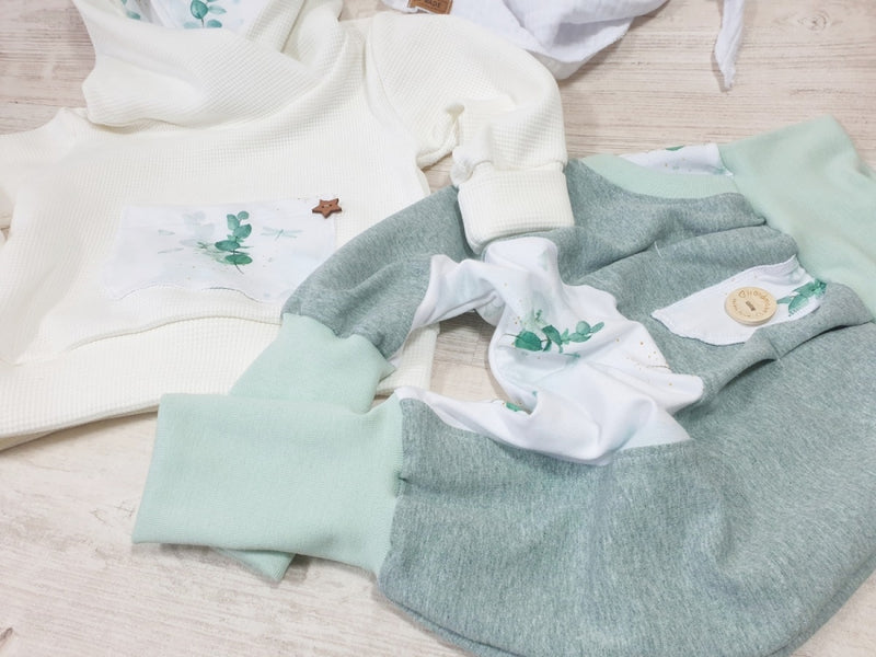 Atelier MiaMia - Popo Bloomers gr. 46-110 anche come set con cappello e sciarpa Eucalyptus Mint 21