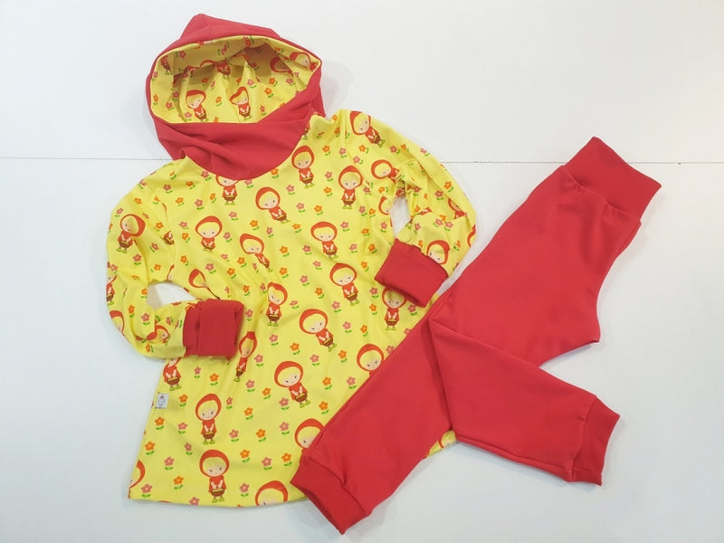 Atelier MiaMia - Hoodie Dress Baby Child Size 56-140 Designer Limited Yellow Red Little Red Riding Hood 21