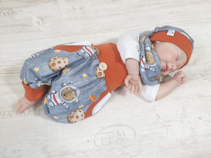 Coole Pumphose oder Babyset kurz und lang Bär Mond Jeans 21 von Atelier MiaMia