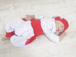 Coole Pumphose oder Babyset kurz und lang Herzchen rot 22 von Atelier MiaMia