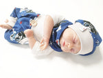 Atelier MiaMia berretto set cappello e sciarpa bambino pirata blu scuro No.228