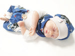 Atelier MiaMia beanie set hat and scarf baby pirate dark blue No.228