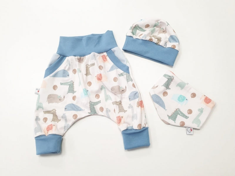 Beanie Set Mütze und Tuch Baby Dino Nr. 229 von Atelier MiaMia