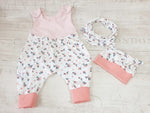 Strampler kurz und lang auch als Baby Set Blümchen 230 von Atelier MiaMia