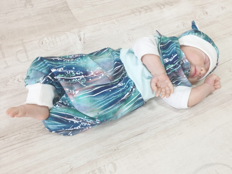 Strampler kurz und lang auch als Baby Set Wald blau 231 von Atelier MiaMia