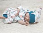 Atelier MiaMia tutina corta e lunga anche da neonato set piume azzurro 236