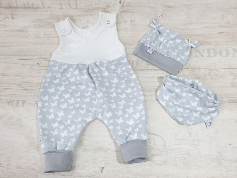 Atelier MiaMia romper short and long also as baby set butterflies 238