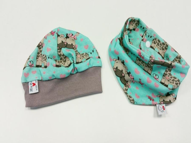 Atelier MiaMia Beanie Set cappello e sciarpa giraffa n° 242