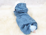 Atelier MiaMia - tutina neonato bambino da 50 a 110 tutina wellness firmata elefante blu pile alpino 25