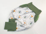 Atelier MiaMia Cool bloomers or baby set short and long raccoon fox olive 27