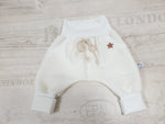 Coole Pumphose oder Babyset kurz und lang Waffel Creme Sternchen 29 von Atelier MiaMia