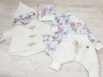 Coole Pumphose oder Babyset kurz und lang Waffel Creme Sternchen 29 von Atelier MiaMia