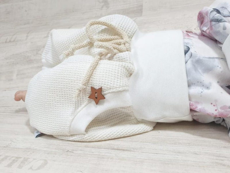 Atelier MiaMia Cool bloomers or baby set short and long waffle cream stars 29