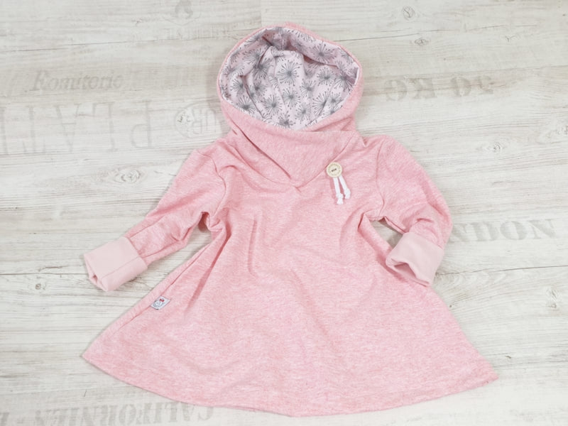 Hoodiekleid Baby Kind Größe 56-140 Designer Limitiert Rosa Pusteblume 2 von Atelier MiaMia