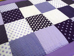Atelier MiaMia coperta patchwork pois stelle blu con ricamo 4