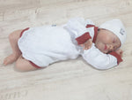 Atelier MiaMia body short and long sleeves also as a baby set white hole pattern diamond 4