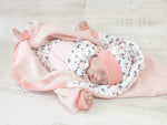 Overall Baby Kind von 50 bis 110 Designer Wellnessoverall Light Rosa Blumen100% Biobaumwolle 40 von Atelier MiaMia