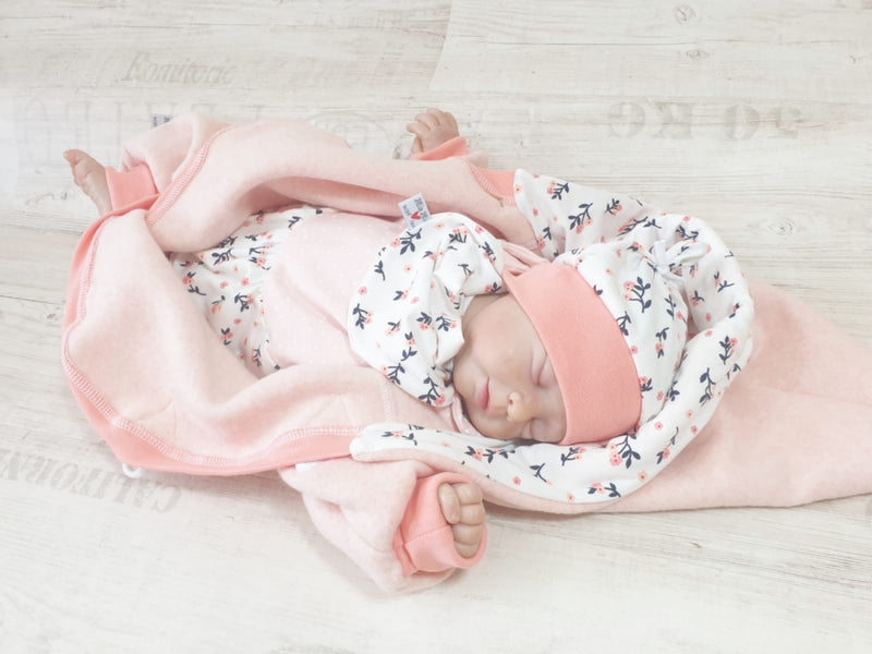 Atelier MiaMia - overall baby child from 50 to 110 designer wellness overall light pink flowers 100% organic cotton 40