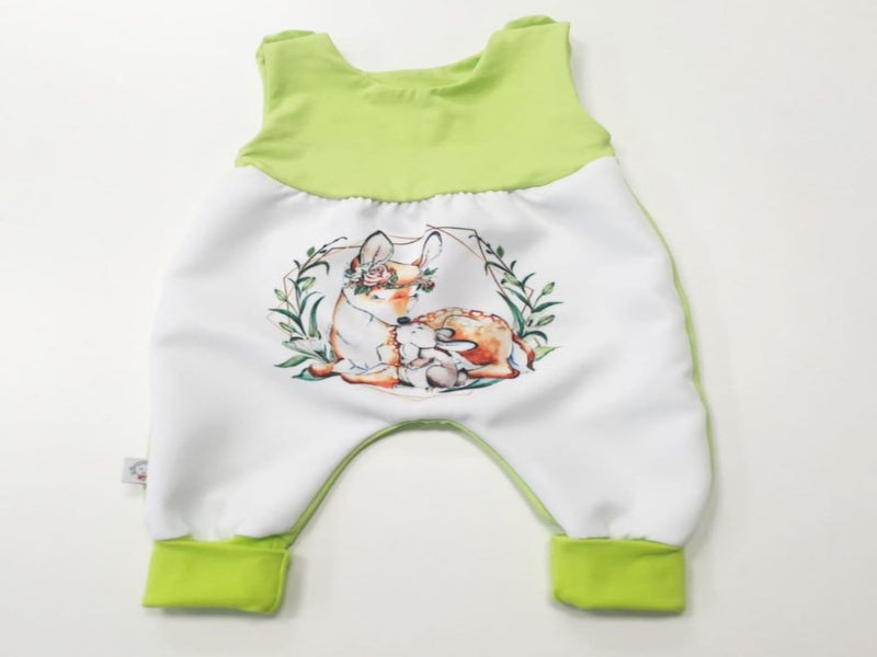 Atelier MiaMia romper with panel short and long also as a baby set motif deer 403