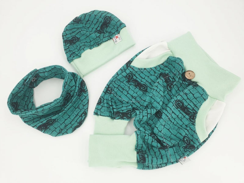 Atelier MiaMia Cool mutandine o baby set corto e lungo verde moto 44