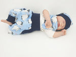 Coole Pumphose oder Babyset kurz und lang Pinguine Blau 46 von Atelier MiaMia