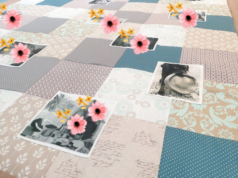 Atelier MiaMia coperta coccolosa come foto coperta fantasia fiori tessuti con immagini 4