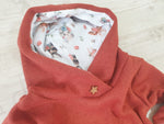 Atelier MiaMia - hoodie dress baby child size 56-140 designer limited red brown little animals 5