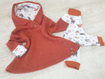 Atelier MiaMia - hoodie dress baby child size 56-140 designer limited red brown little animals 5