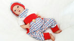 Atelier MiaMia Cool bloomers or baby set short and long Love anchor red blue 51