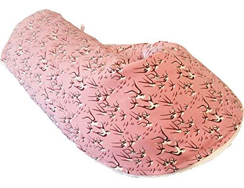 Cuscino per allattamento Atelier MiaMia, cuscino per traversina laterale, edizione limitata, rondini, rosa scuro