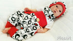 Atelier MiaMia Cool bloomers or baby set short and long balloon red black 52