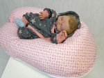 Atelier MiaMia cuscino per allattamento o cuscino per chi dorme sul fianco rosa, fiori 52