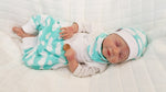 Coole Pumphose oder Babyset kurz und lang Mint Wolken 53 von Atelier MiaMia