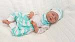 Coole Pumphose oder Babyset kurz und lang Mint Wolken 53 von Atelier MiaMia